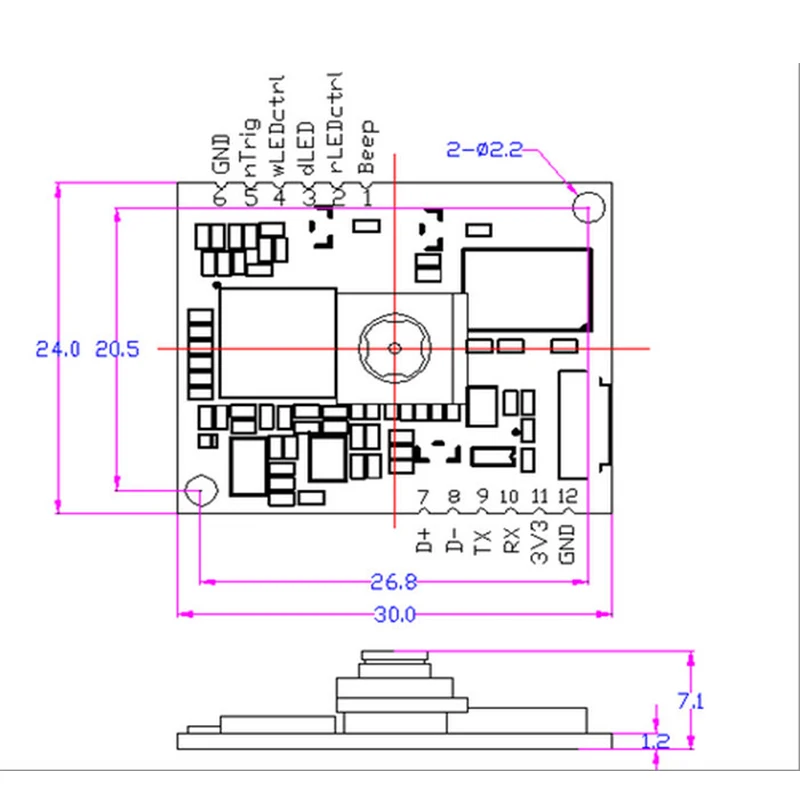 GM68 1D 2D сканер штрих-кода qr-код считыватель мод код сканер штрих-кода модуль