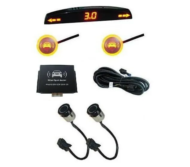 reduce no zone display side collsion detection car blind spot assist system with LED and 2 sensors F0251-CSM |