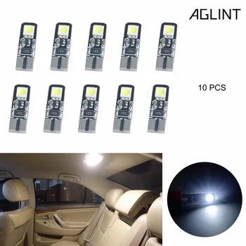 

AGLINT 10PCS Cheap T10 LED Canbus Car Bulbs W5W W5W 194 168 5050SMD 4Chips LED Bulbs CANBUS Door Map Bulb wedge light