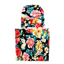 Модное разноцветное детское Мягкое хлопковое Пеленальное Одеяло для новорожденных с цветочным принтом+ шапка