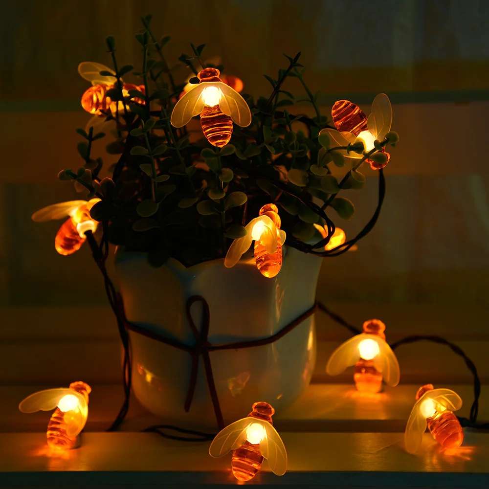 

3m 30leds Bee LED Garlands Battery Power LED String Light Honeybee Holiday Party Garden Christmas Decoration Fairy Lights