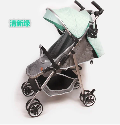 Легкий алюминиевый сплав тележка зонтик коляска может сидеть и лежать маленький портативный ребенок Carraiage от 0 до 4 лет - Цвет: green