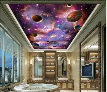 

Custom photo wallpaper for walls 3 d ceiling murals wallpaper Cosmic stars sky 3D ceiling zenith mural wallpaper for living room