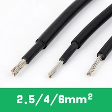 2.5 4 6mm2 Black or Red Solar Connector Cable TUV Approval Power Cable for solar panel MC4/MC3 14 12 10AWG
