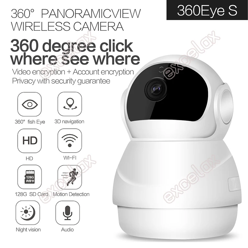 3D Navi панорамный Onvif Беспроводной 1080P 2MP HD WiFi Домашний Детский монитор няня робот IP