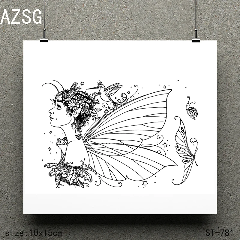 

AZSG Beautiful elf Clear Stamps/seal for DIY Scrapbooking/Card Making/Photo Album Decoration Supplies