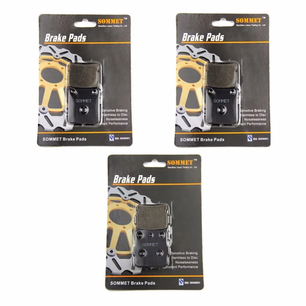 SOMMET Motorcycle Front + Rear Brake Pads Disks for Yamaha YFZ 350