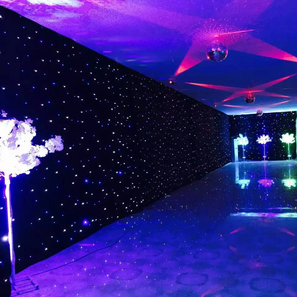 customized led star curtain for special wedding reception backdrop