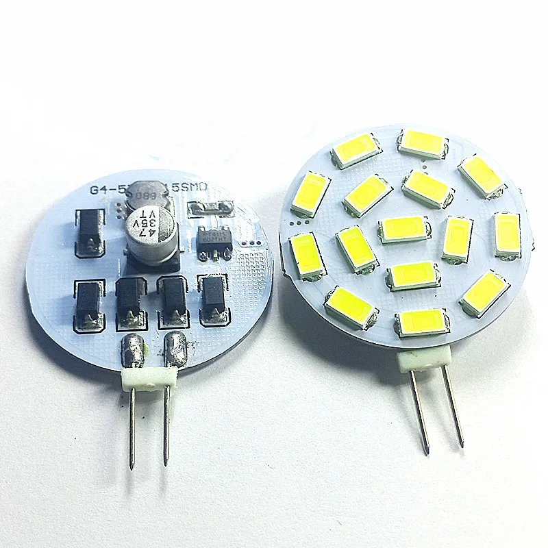 Светодиодная лампа G4 5 шт./лот 15 шт. 5730/5630SMD 12 В переменного/постоянного тока 24