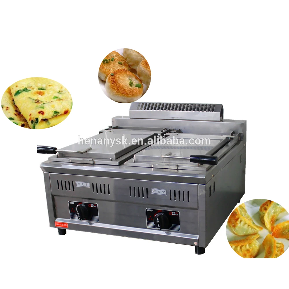 

Multi-Function Commercial Gas 1 / 2 Tank Pan Fried Meat Table Machine Fried Dumplings Machine Frying Fryer Pan