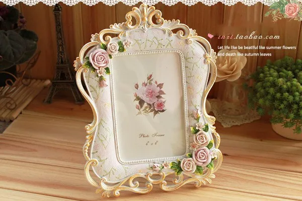 Европейский стиль рамка из смолы для картины Фоторамка "Белая роза ручной цветы моделирования фоторамка Свадебная домашнего декора подарки ремесла