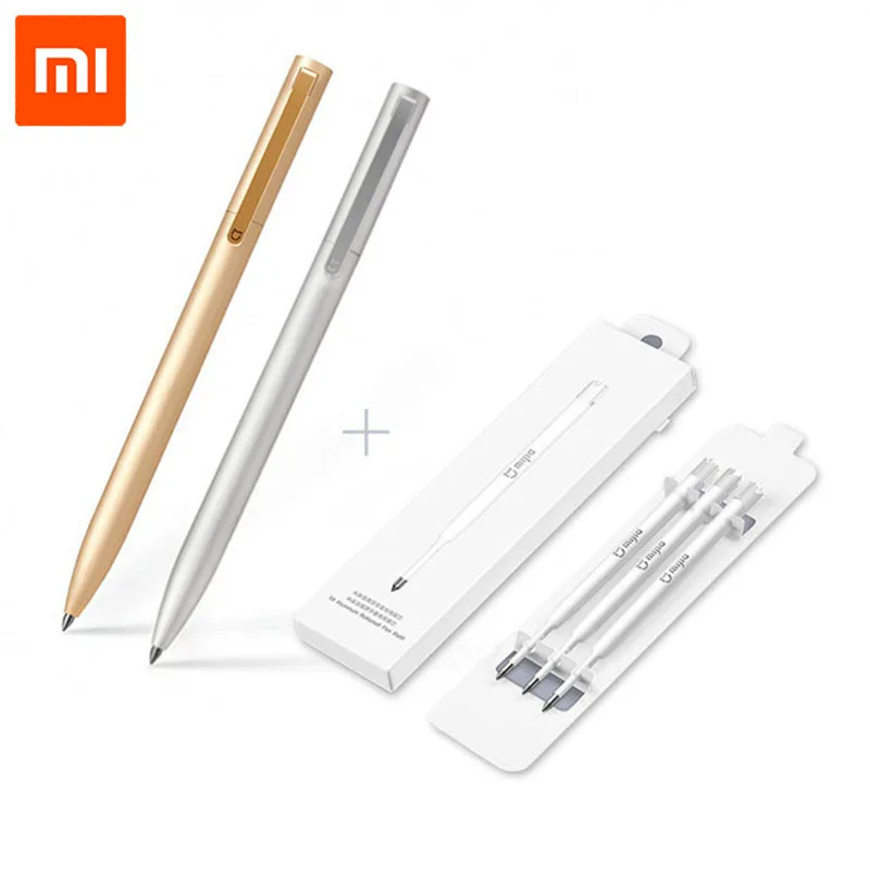 

Original Xiaomi Mijia Metal Signing Pen Ink Japan Durable Signing Pen PREMEC Smooth Switzerland MiKuni Black Refill Gold Silver