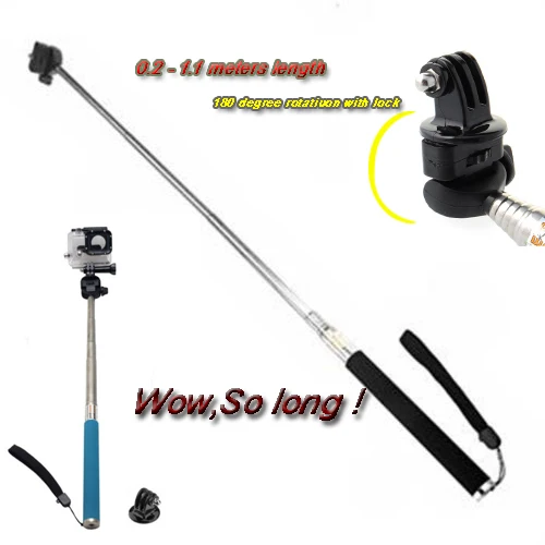 

Portable Super long 7 folding alloy Hand-held Retractable Monopod stick for GoPro HERO4,3+ Xiaomi Yi,SJCAM SJ4000,AS100v