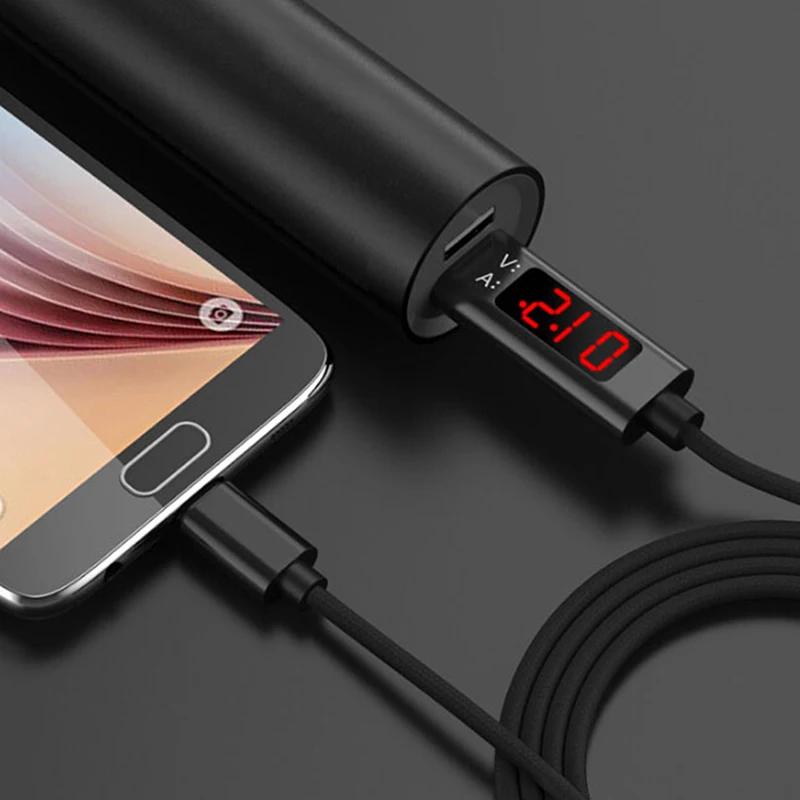 1 шт. 3A QC 3 0 Micro USB кабель зарядное устройство дисплей кабели + Type C 8 Pin для передачи