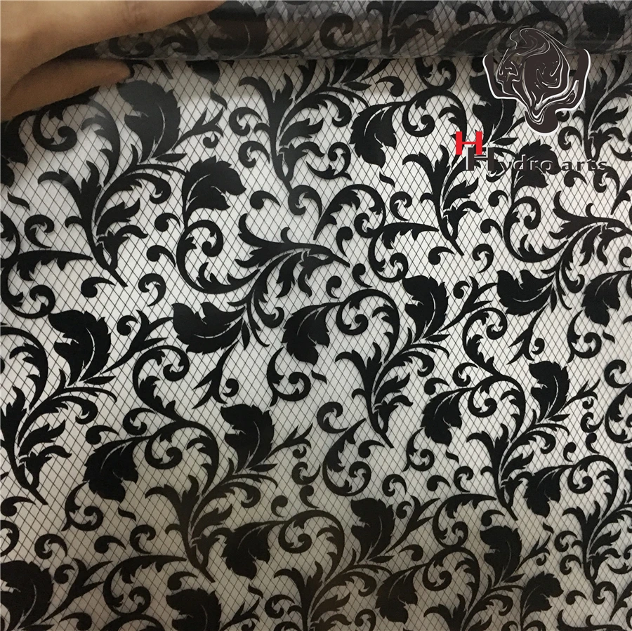 

High quality cool black floral printing hydrographics film water transfer printing film 50cm*10m aqua print HFF004