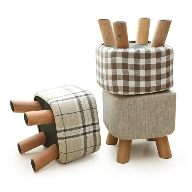 

Newest Fashion chair Upholstered Footstool + Wooden Leg Pattern: Round/ square Fabric Pouffe Stool:5 Colors(4 Legs)