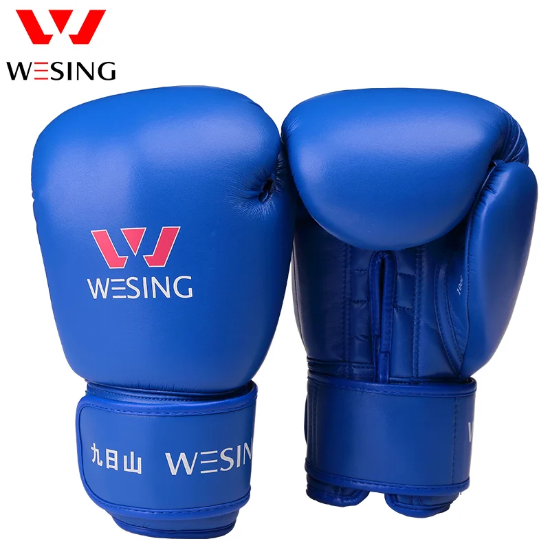 WESING Professional Kick Boxing Gloves Adults Large Size 16 Oz Leather