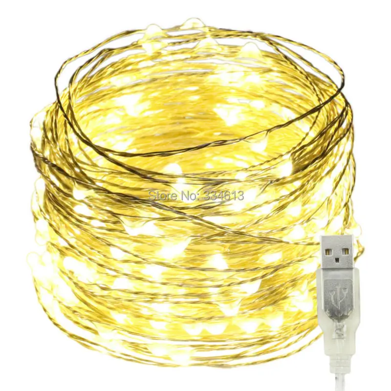 

1/2/4pcs USB Switch 20M 200LED Waterproof Fairy String Lights Silver Wire Warm White Christmas Holiday Indoor Starry Lights