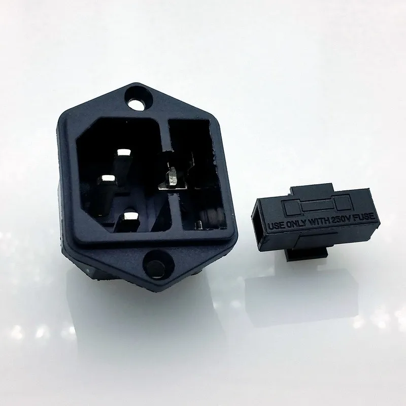 

10A 3pin AC power socket with fuse holer AC Inlet Male Power Plug 1pcs