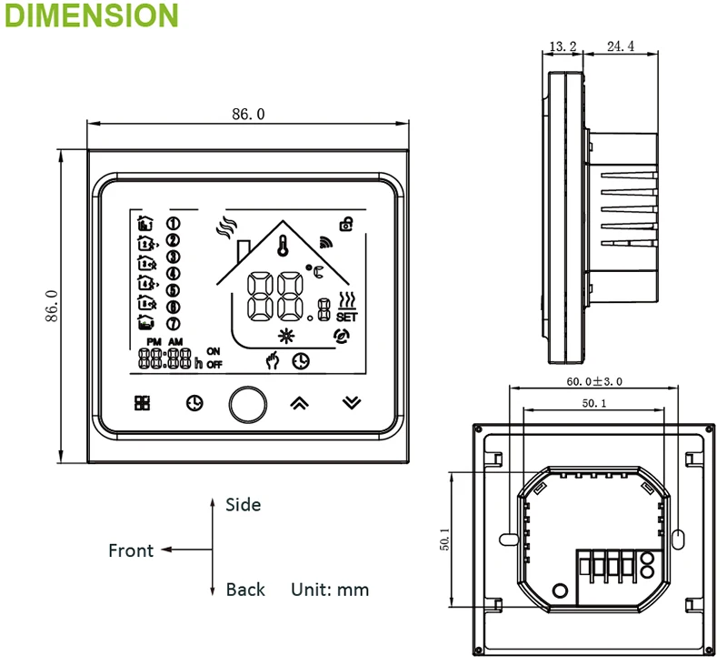 Wifi Thermostat For Water/Gas Boiler LCD Display Smart WIFI Temperature Controller Works With Alexa For Voice Control