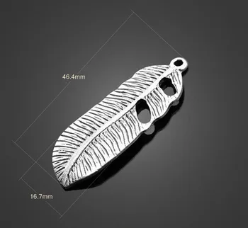 

100pcs Antique Silver The Eagle Feathers Charms Pendants-Jewelry Findings Necklace Bracelet Fashion Accessories 46.4mmX16.7 mm