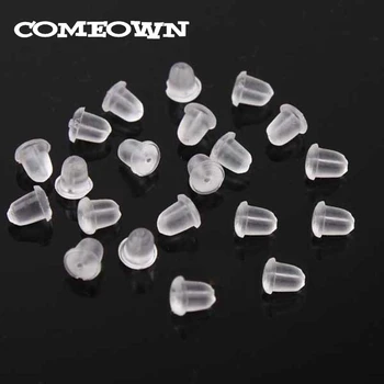 

COMEOWN 500pcs Soft Clear Rubber Earring Back Earring Stoppers Ear Post Nuts for DIY Earring Jewelry Findings Accessories