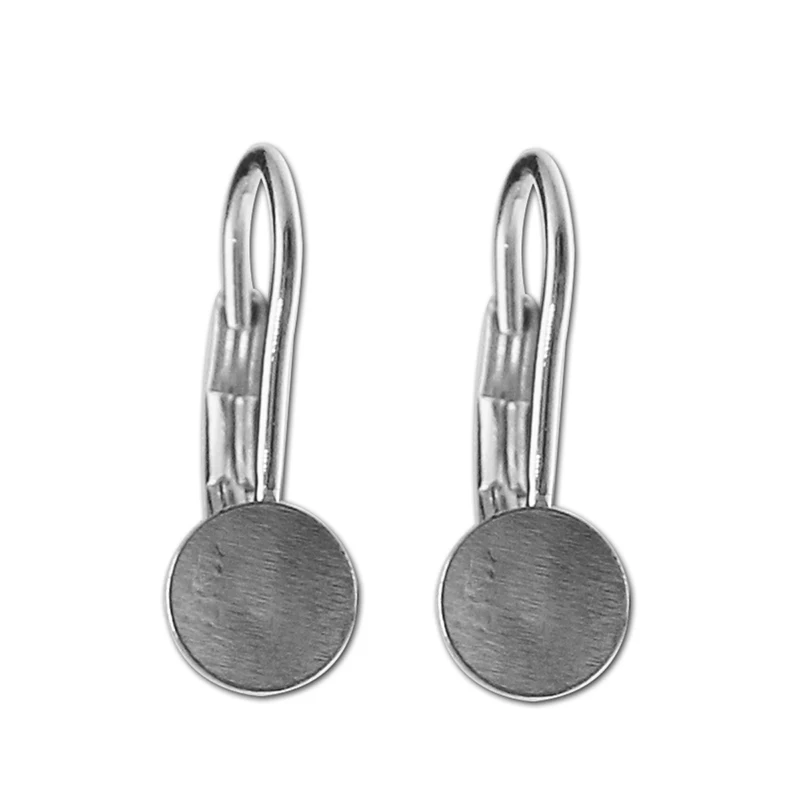 High Quality silver earrings round