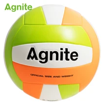 Agnite Профессиональный PU5 стороны наклейки волейбол чувствовать себя комфортно износостойкие упругие хороший крытый и открытый тренировочные мячи