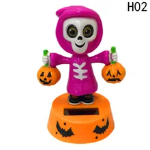Dia das bruxas Balançou a Cabeça Da Boneca Tamanho 11*7*5 Cm Dança Movido a energia solar Presente de Natal Balançando Brinquedo Animado Decoração do carro