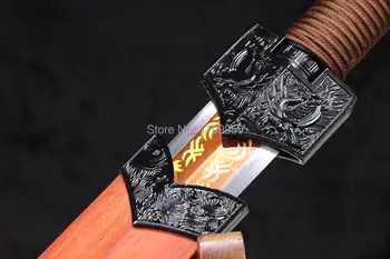 

Hand-Forging Iron Fittings Chinese Han Dynasty Battle Real Swords Jian Double edge Sharp High Manganese Steel Full Tang Blade