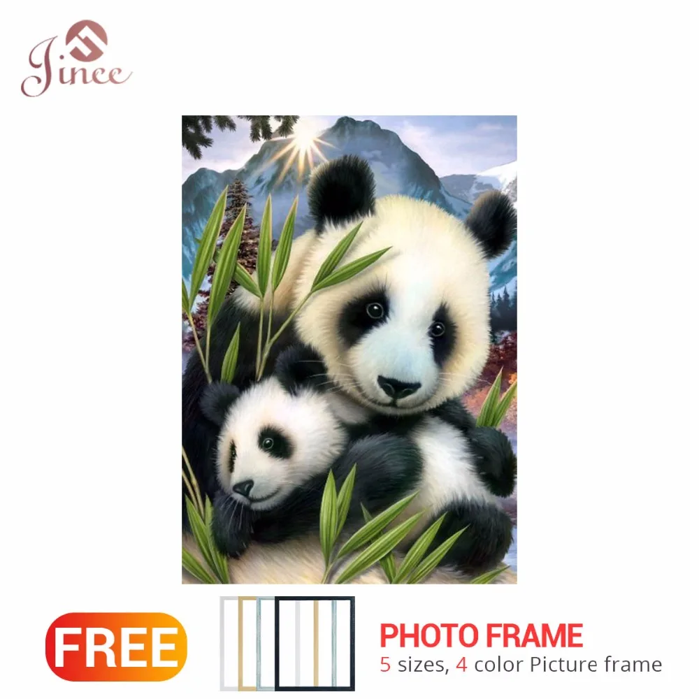 

Full 5D Diamond Painting Cross Stitch Mother Panda painting picture rhinestones Square Diamand embroidery Animal Mosaic Arts