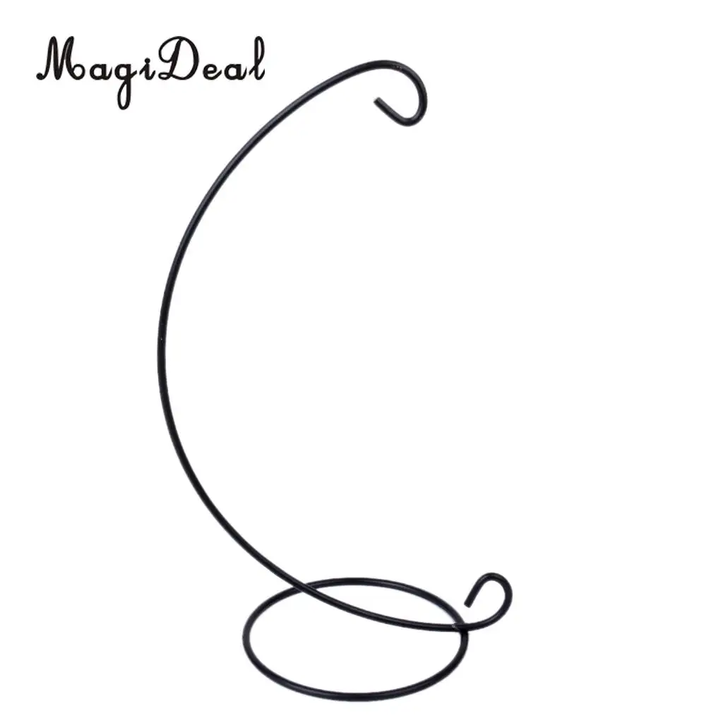 MagiDeal 9inches Black Iron Hanging Plant Stand Holder for Landscaping Garden Decor Embellishment