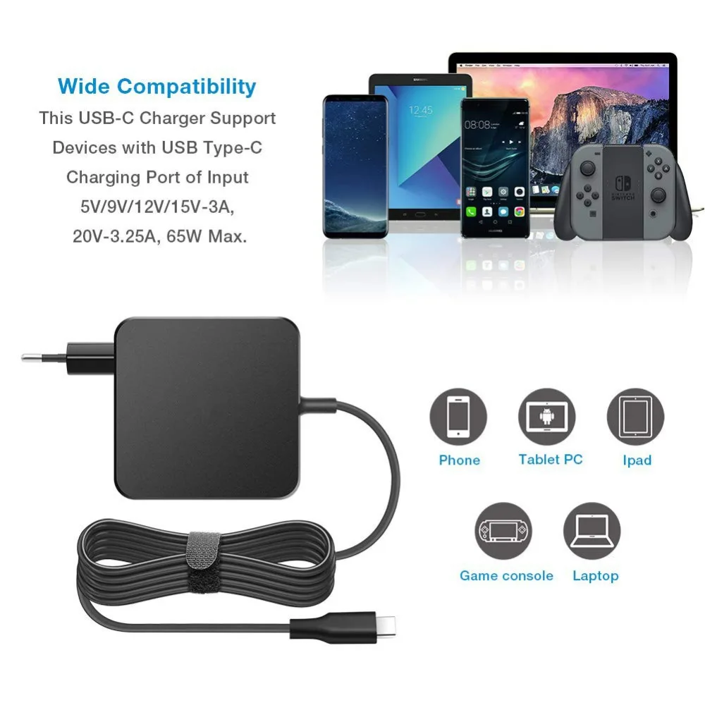 45 Вт настенное зарядное устройство USB C PD адаптер переменного тока для нового MacBook