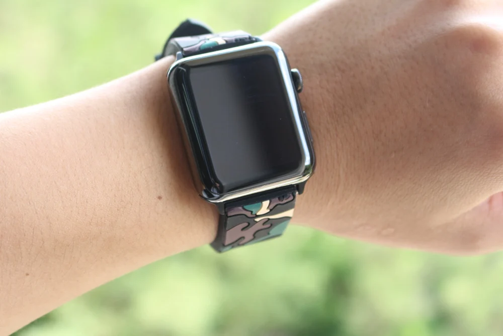 URVOI sport band for apple watch series 1 2 strap for iWatch CAMO colors Soft Silicone Replacement camouflage band with adapters25