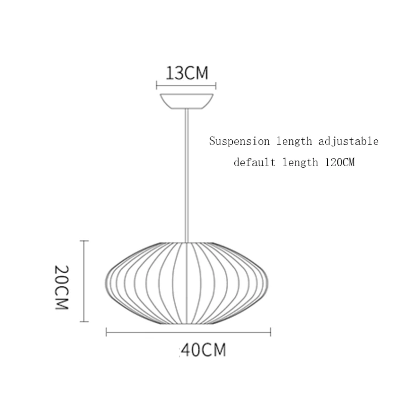 Скандинавский кулон с шелковыми нитями светильник лестница датский обеденный зал бар магазин одежды подвесной светильник фонарь абажур Ресторан татами блеск - Цвет корпуса: A 40CM