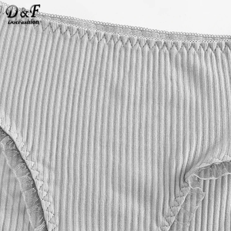 Dotfashion набор трусов с оборкой, 3 предмета, женское нижнее белье,, повседневные весенне-летние трусы, женские многоцветные трусики