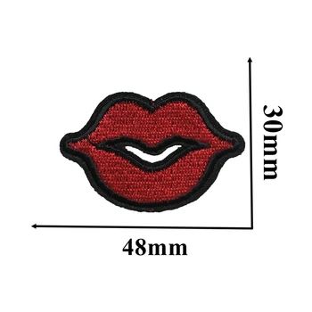 

20 Pieces/lot Red Lips Motif Patches for Clothes DIY Embroidered Patch Iron on Patch Small Mouth Embroidery Appliques Decoration