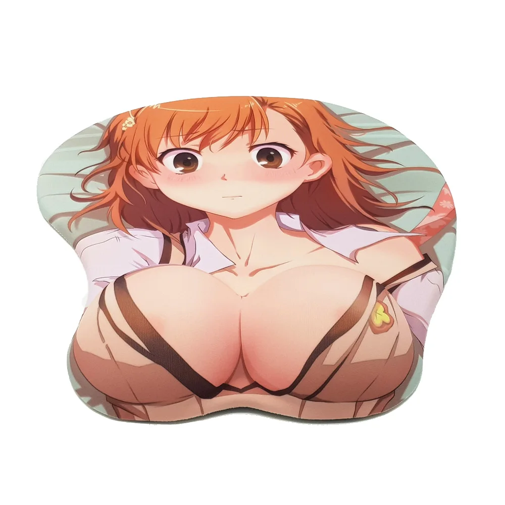 Некий научный Railgun-Misaka Mikoto 3D Oppai коврик для мыши с силиконовым гелем подставка для запястья Размер 26*22 см