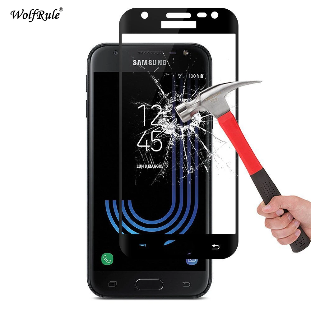 2 шт. Защитное стекло для экрана Samsung Galaxy J3 2017 закаленное Полное j330 Версия ЕС|glass for
