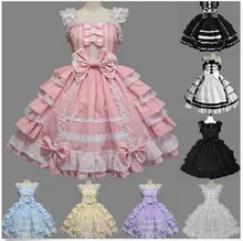 Anime damas victoriana Lolita gótico Barbie palacio Retro encaje gasa vestido de la princesa Cosplay traje de 10 colores