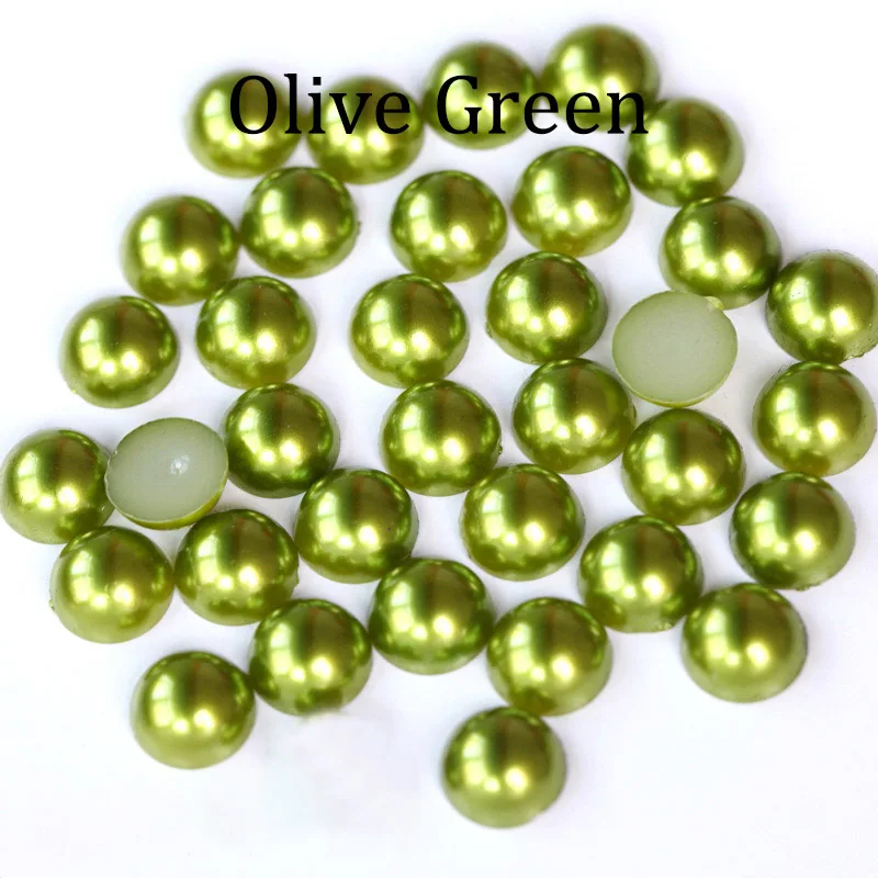 Flat Back White ABS Imitation Pearl Beads Half Round Flatback