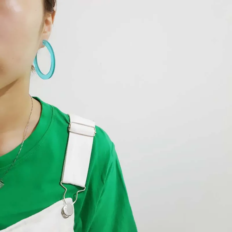 

Hip Hop Jewelry Personality Women Acrylic Hollow Round Earrings