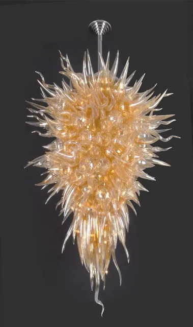 Glass Material And Gold Color Fancy Chandelier With LED Light Dale Chihuly Style Large Hotel Lobby Glass Material And Gold Color Fancy Chandelier With LED Light Dale Chihuly Style Large Hotel Lobby