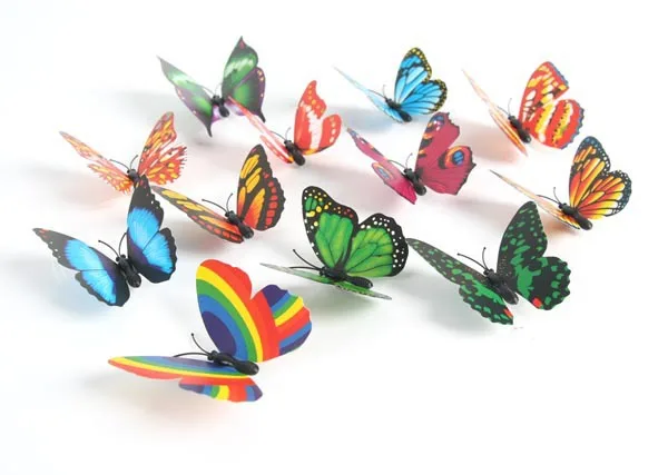 100PCS LOT Plastic butterfly fridge magnets Kids toys Early educational DIY Kindergarten crafts Gifts Wholesale