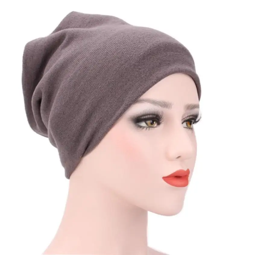 

Women New Elastic Cap Turban Muslim Stretch Turban Hat Chemo Cap Hair Loss Head Scarf Wrap Hijib Cap India Headscarf Hat