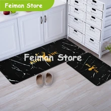 Скандинавский стиль, кухонный полосатый Противоскользящий коврик, прикроватный коврик для спальни, абсорбирующий коврик для ванной комнаты, черный коврик для гостиной, домашний пол, коврики