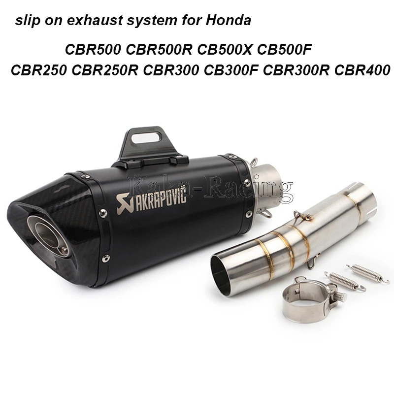 Mid Pipe + akrapovic выхлопная мотоциклетная система без шнуровки для Honda CBR500 CBR500R CB500 X F