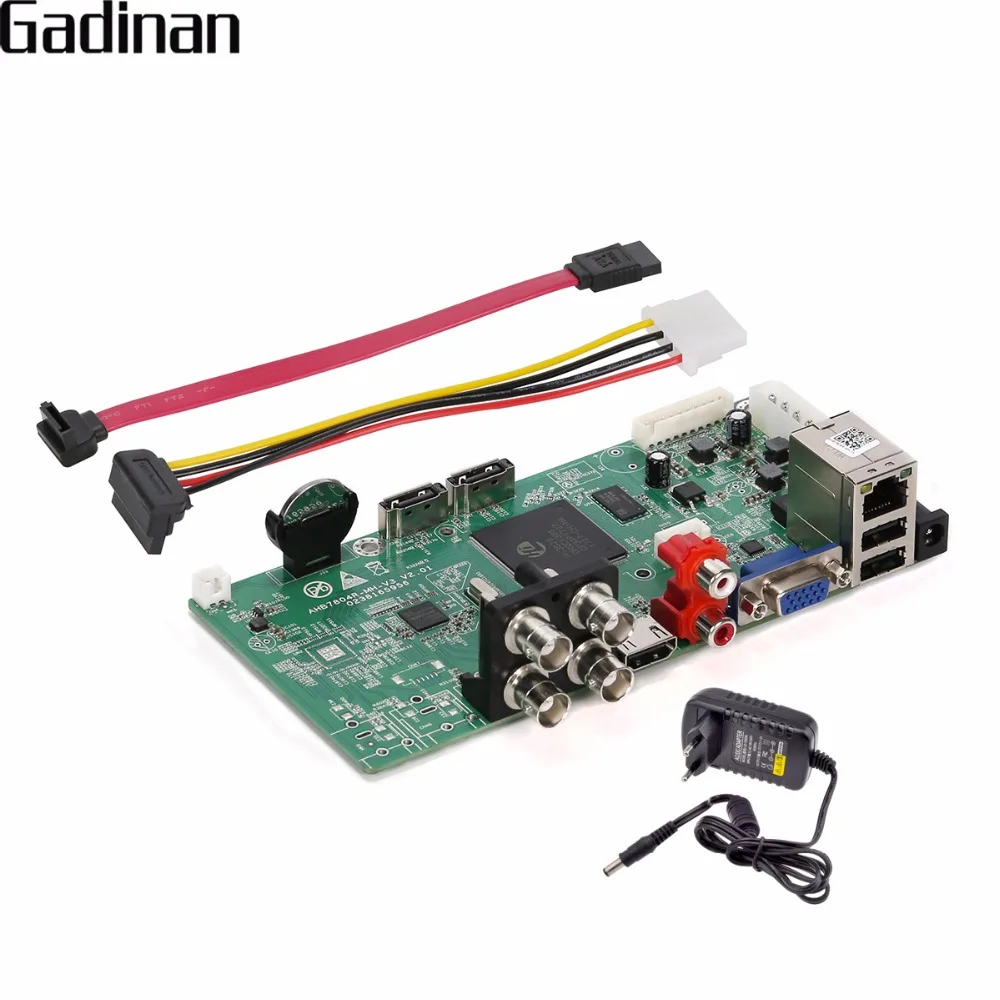 GADINAN AHD 4CH 1080P /HVR 2CH 1080P(AHD) + 1080P(IP) TVI CVI DVR 5 в 1 плата PCB ONVIF HDMI выход оповещение по