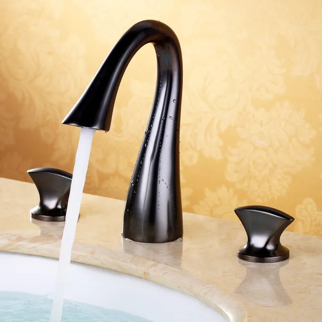 Free Ship Modern 3 Hole Br Taps Sleek Design Widespread Bathroom Free Ship Modern 3 Hole Br Taps Sleek Design Widespread Bathroom Vessel Sink Faucet Orb