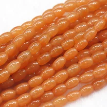 Натуральный оранжевый нефрит Красный Авантюрин рисовой формы овальные свободные бусины 4-12 мм подходят для ювелирных изделий DIY ожерелье или браслеты 1" 03833